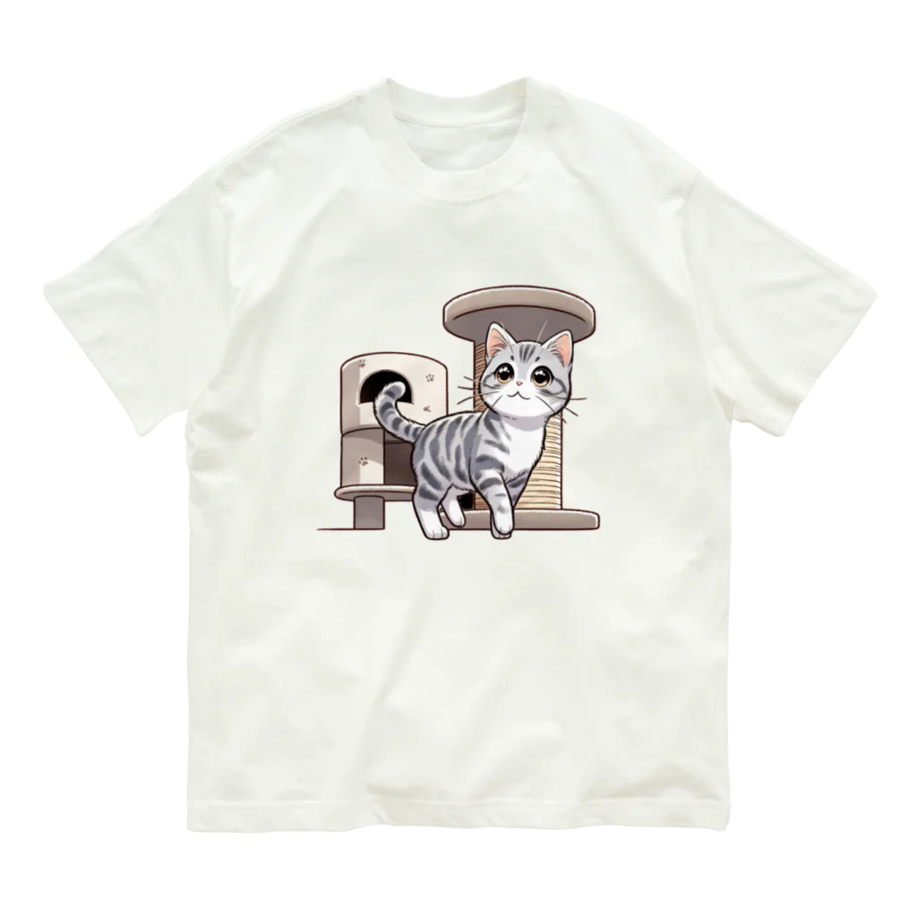 チェリモヤのねこタワー の 猫 Organic Cotton T-Shirt