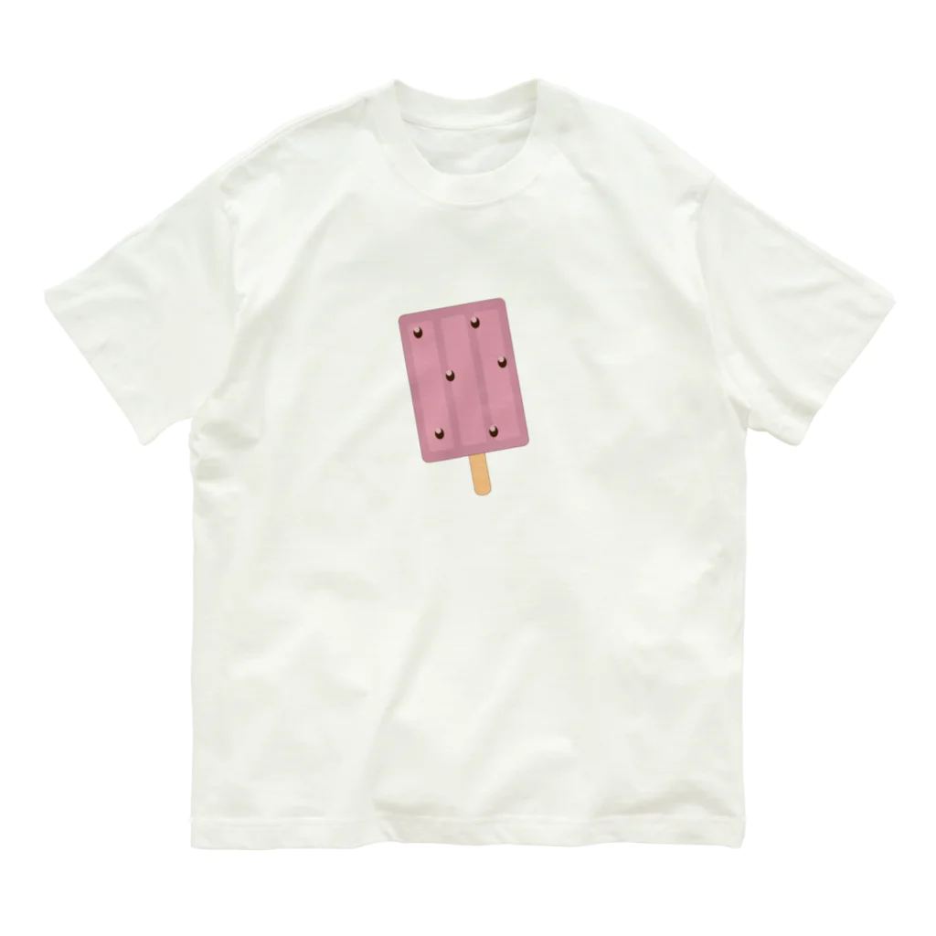 ぴんくのくまとおやつ時間のあずきのアイス Organic Cotton T-Shirt