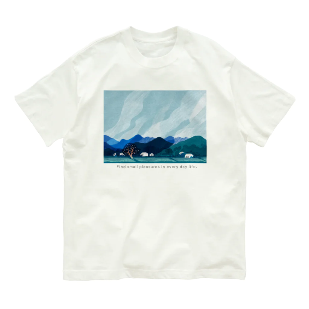 Nakanoemiの山のある風景 オーガニックコットンTシャツ