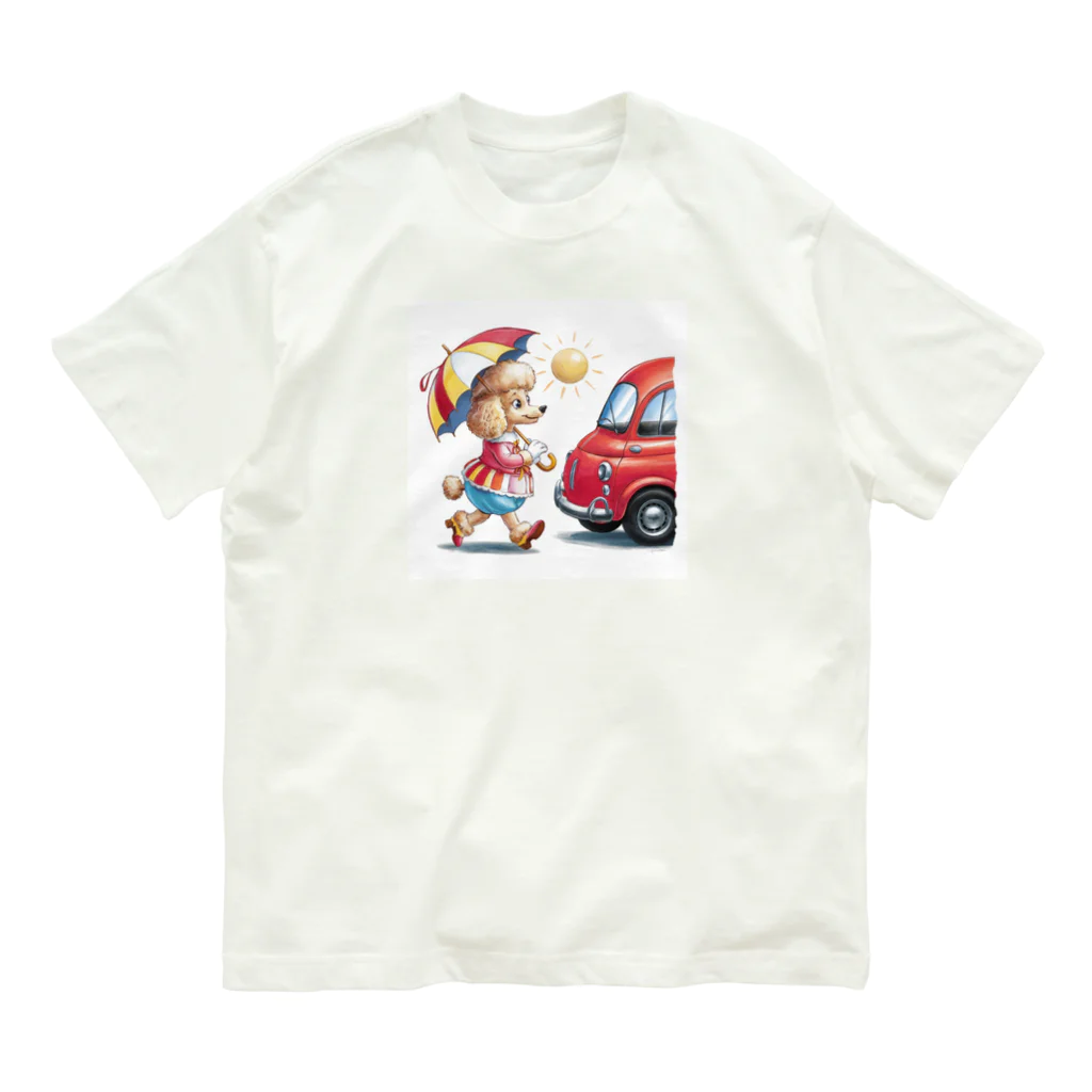 stonefishの魔法のパワー！プードルと赤い車 Organic Cotton T-Shirt