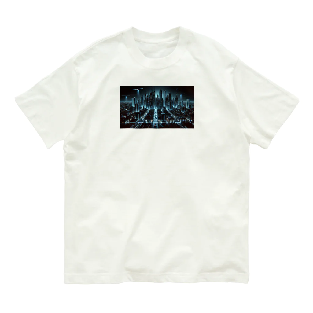 ETOWA_TOWAの未来都市の停電 Organic Cotton T-Shirt