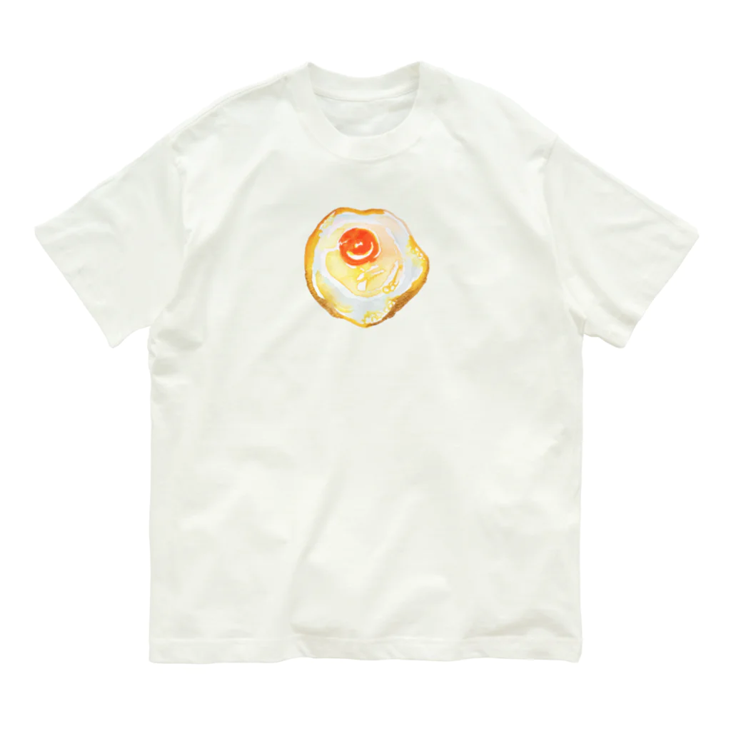 pyon☪︎chocoの目玉焼き　水彩 オーガニックコットンTシャツ