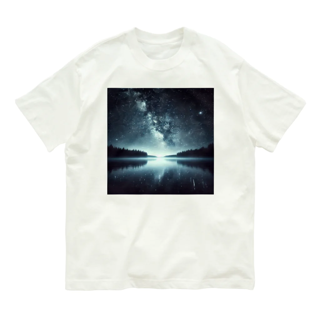 DQ9 TENSIの静かな湖に輝く星々が織りなす幻想的な光景 Organic Cotton T-Shirt