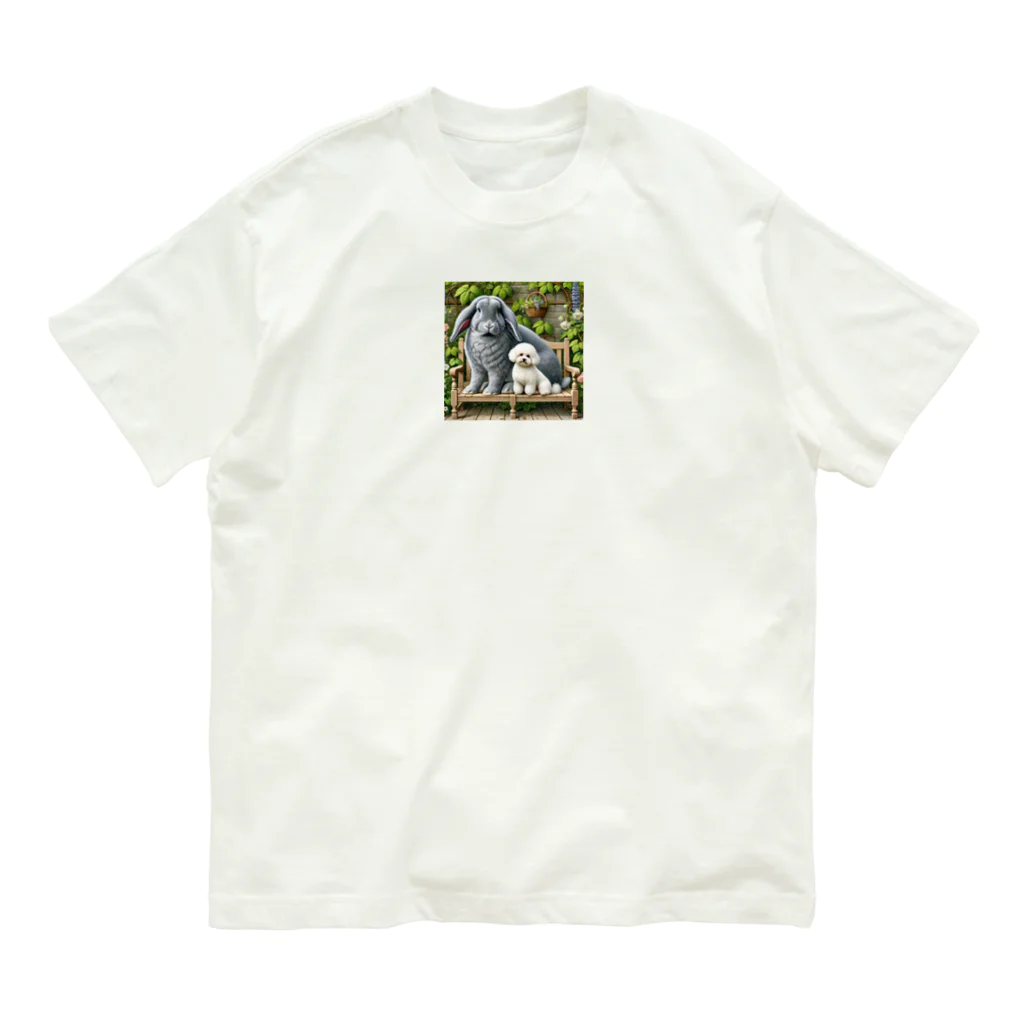 hachitaroのフレミッシュジャイアントとビションフリーゼ Organic Cotton T-Shirt