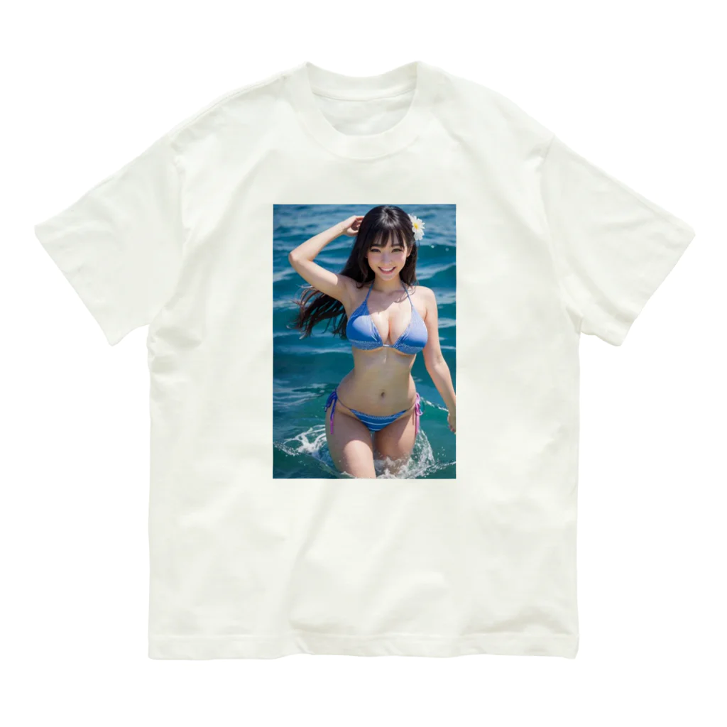 デジタル美女アートのAI美女グラビア9 オーガニックコットンTシャツ