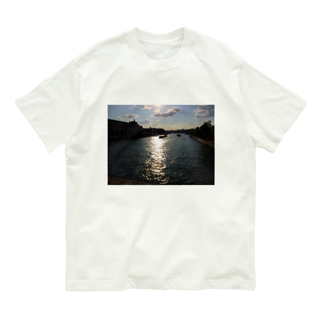 nightwalkerのパリのセーヌ川 Organic Cotton T-Shirt