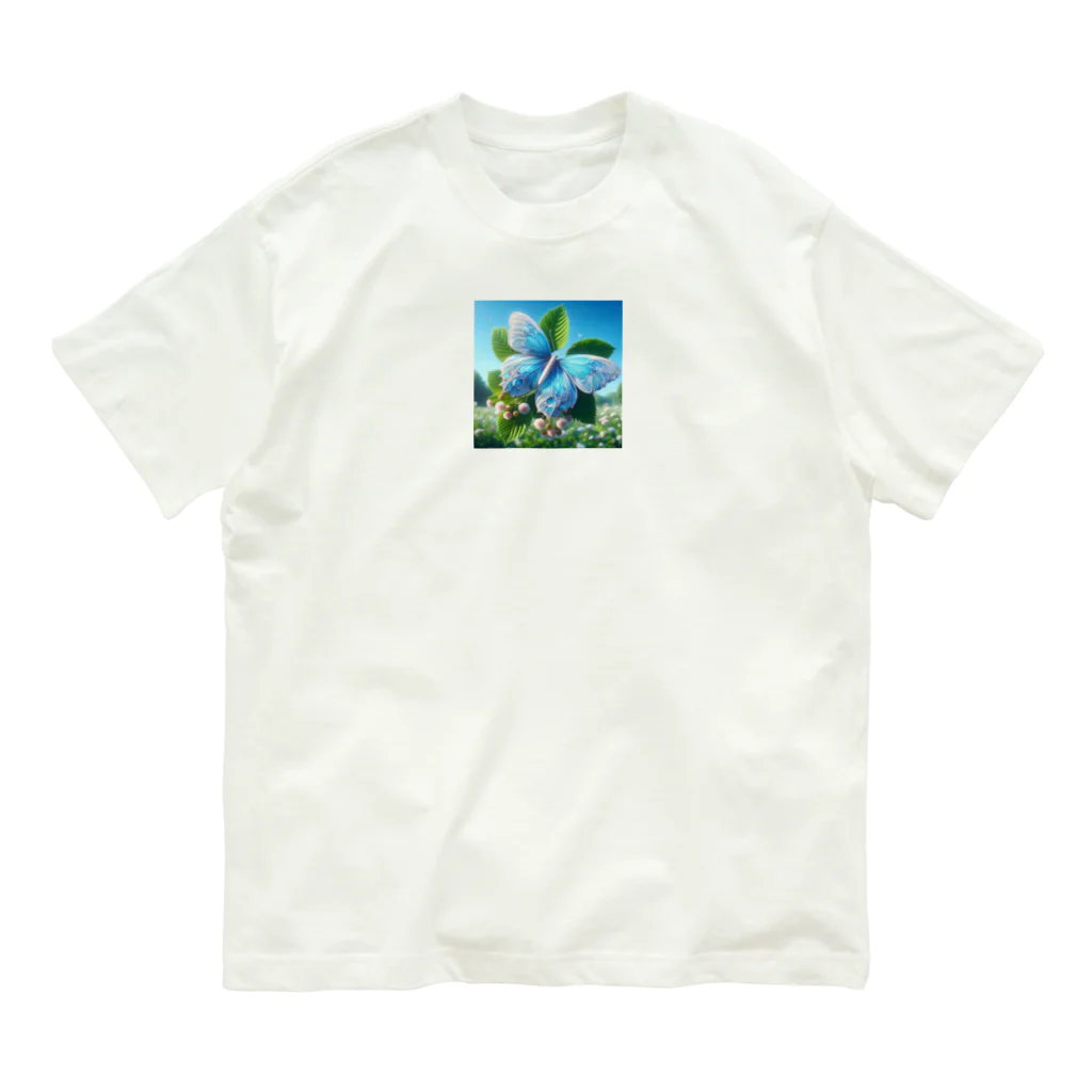 Chihiro0318の水色に舞う美しい蝶々 Organic Cotton T-Shirt