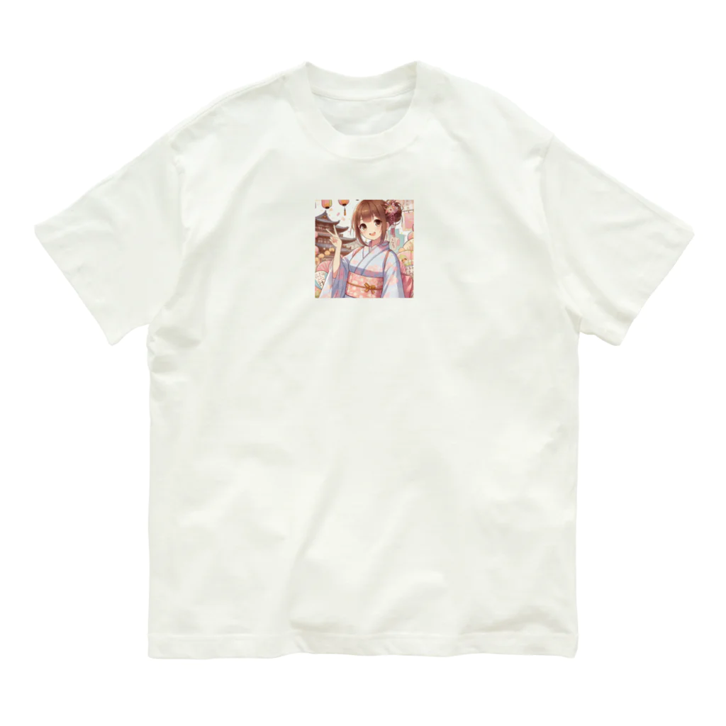 yukatagirlsのお祭り好きのＪＫ オーガニックコットンTシャツ