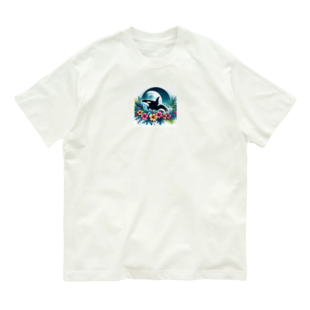 ココナッツアイランド©️のシャチ オーガニックコットンTシャツ