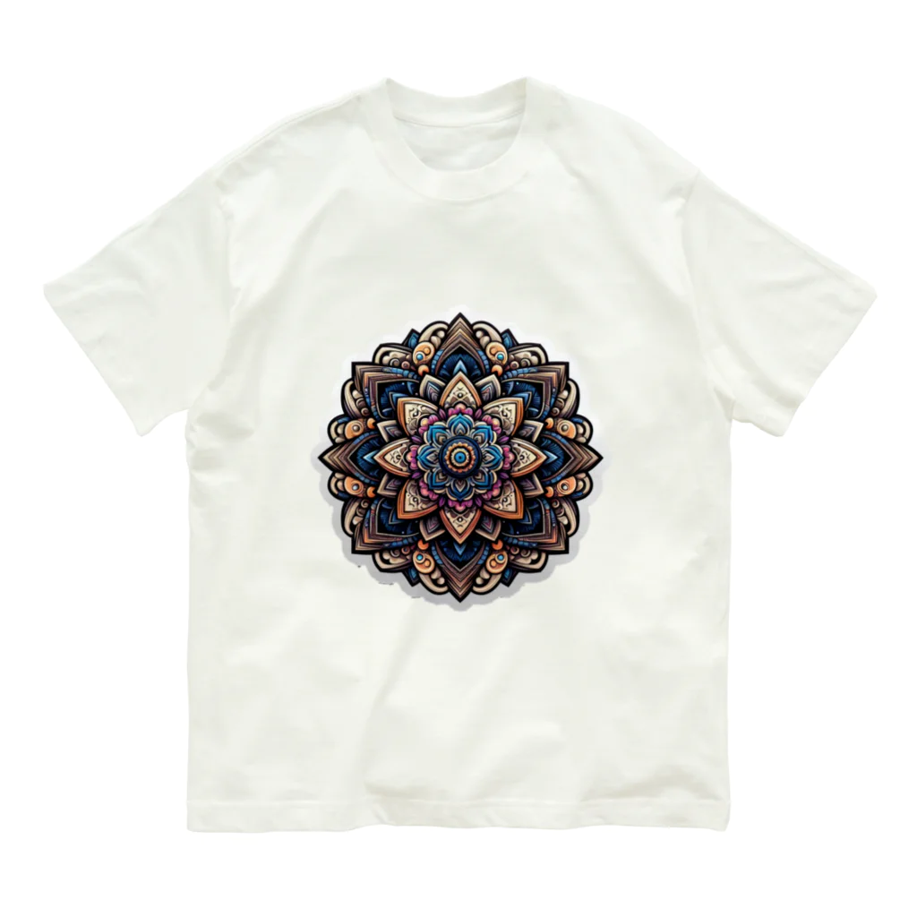 psychedelic mountainのmandala Organic Cotton T-Shirt