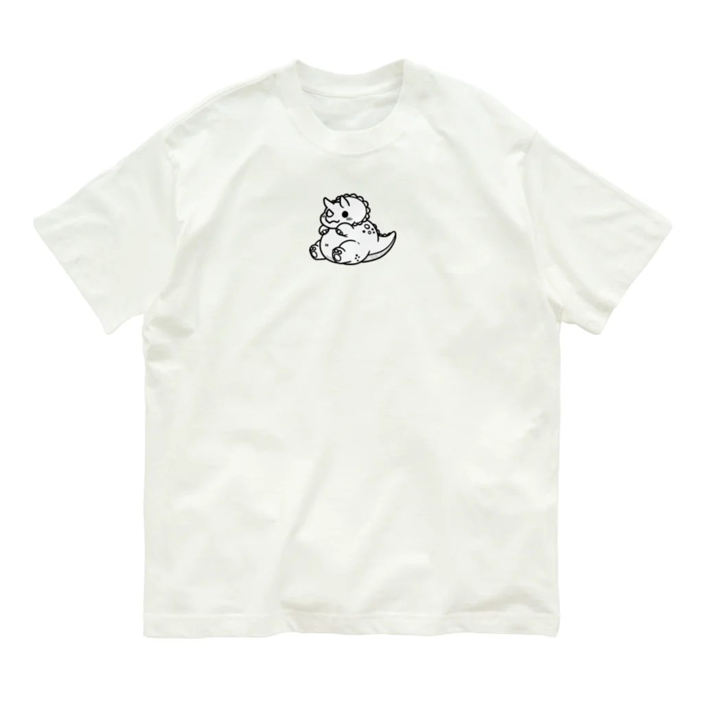 dinosaurtriviaのゆるトリケラ オーガニックコットンTシャツ