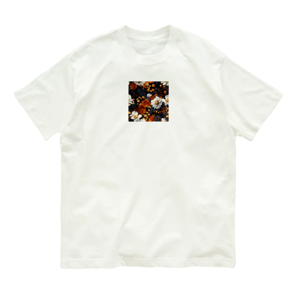 オンラインショップイエローリーフの綺麗な白と黄色い花 Organic Cotton T-Shirt