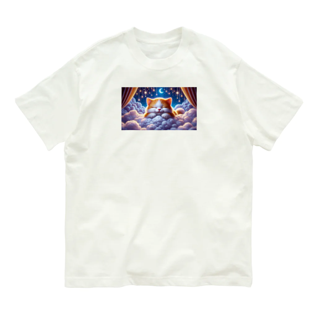 raio-nの夢見る雲の上の小さな猫 Organic Cotton T-Shirt