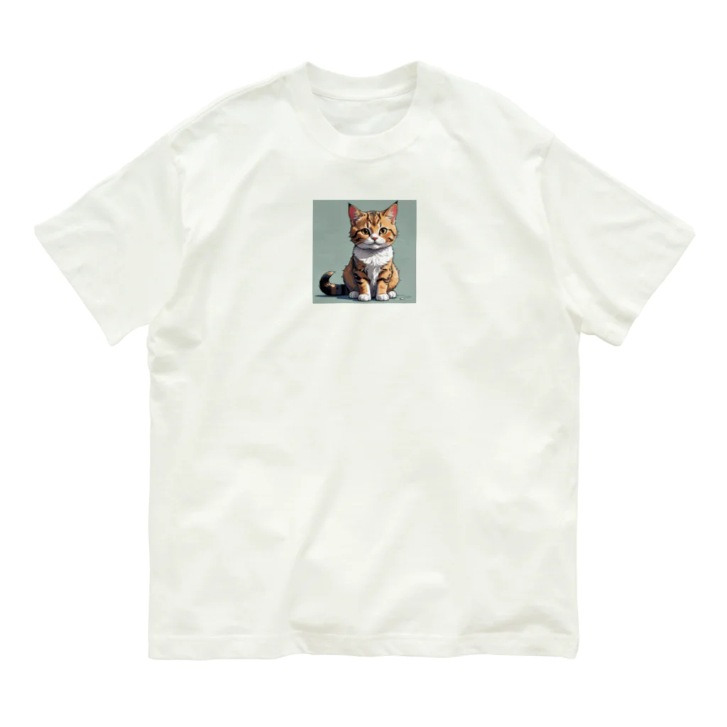 Taka Maker's のお座り子猫 Organic Cotton T-Shirt