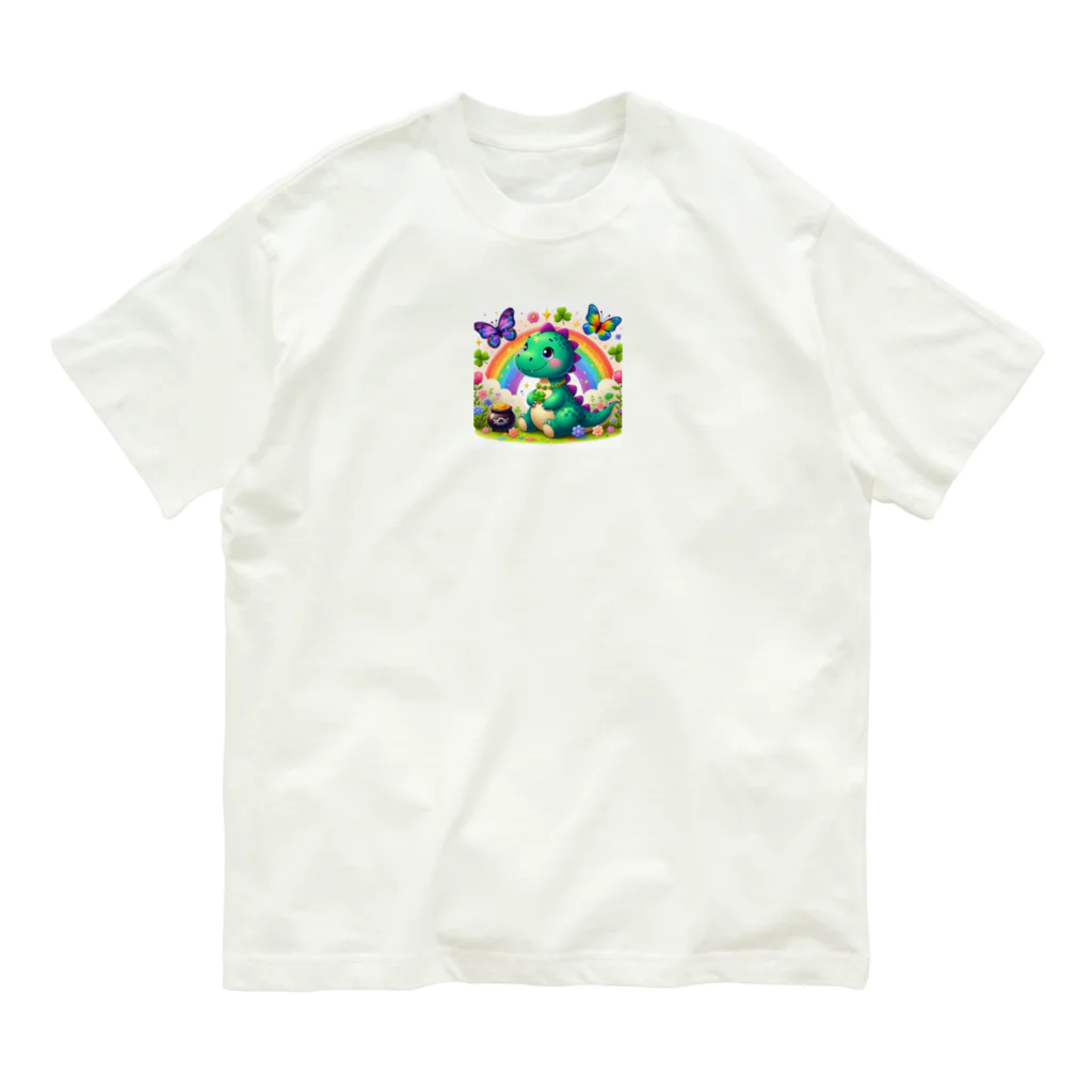 Happy Timeの恐竜くん Organic Cotton T-Shirt