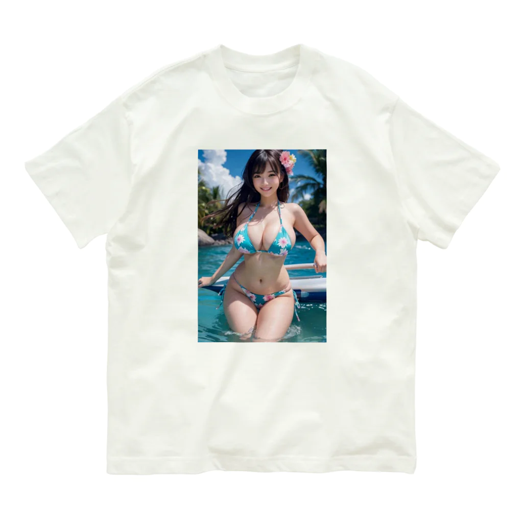 AI美女グラビアアートのAI美女グラビア１２ オーガニックコットンTシャツ