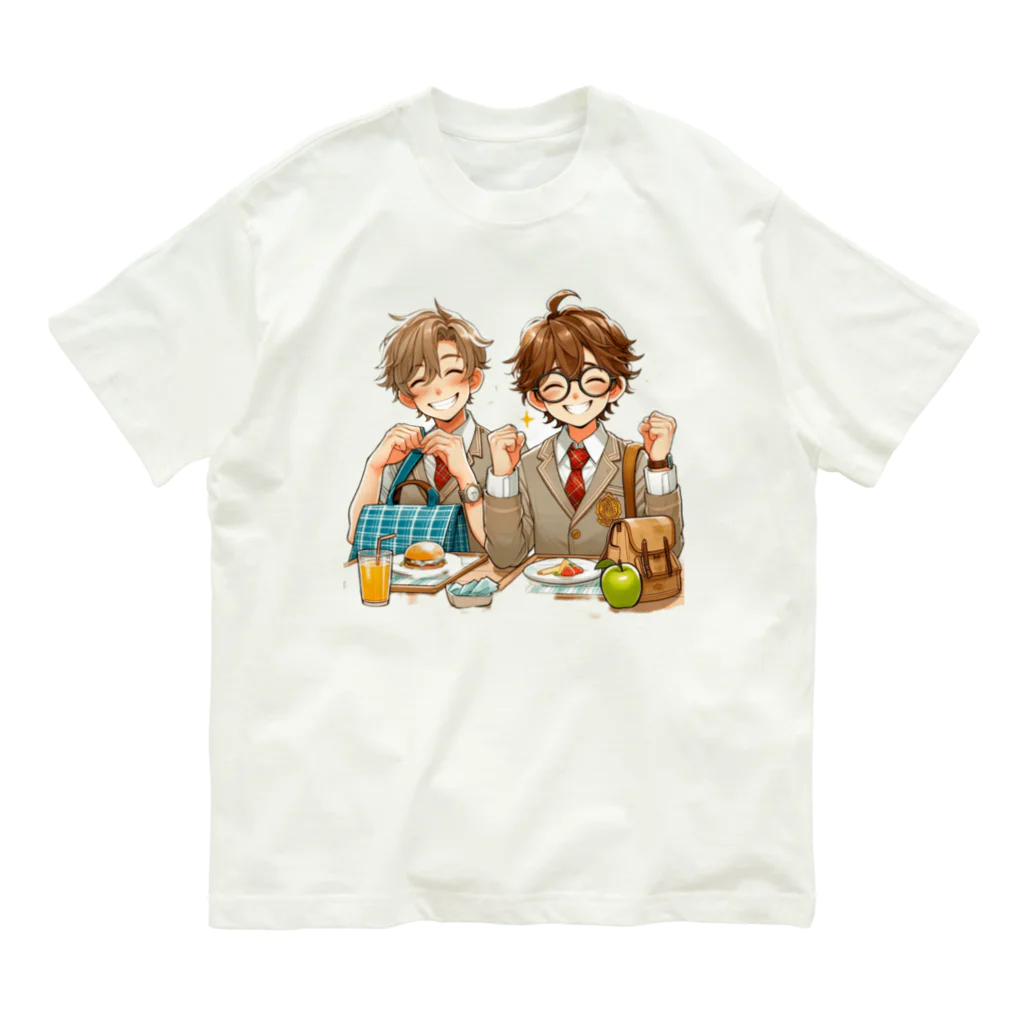 可愛い男の子イラスト販売所　By,keicyanの男の子　中学1年生　ランチタイム オーガニックコットンTシャツ