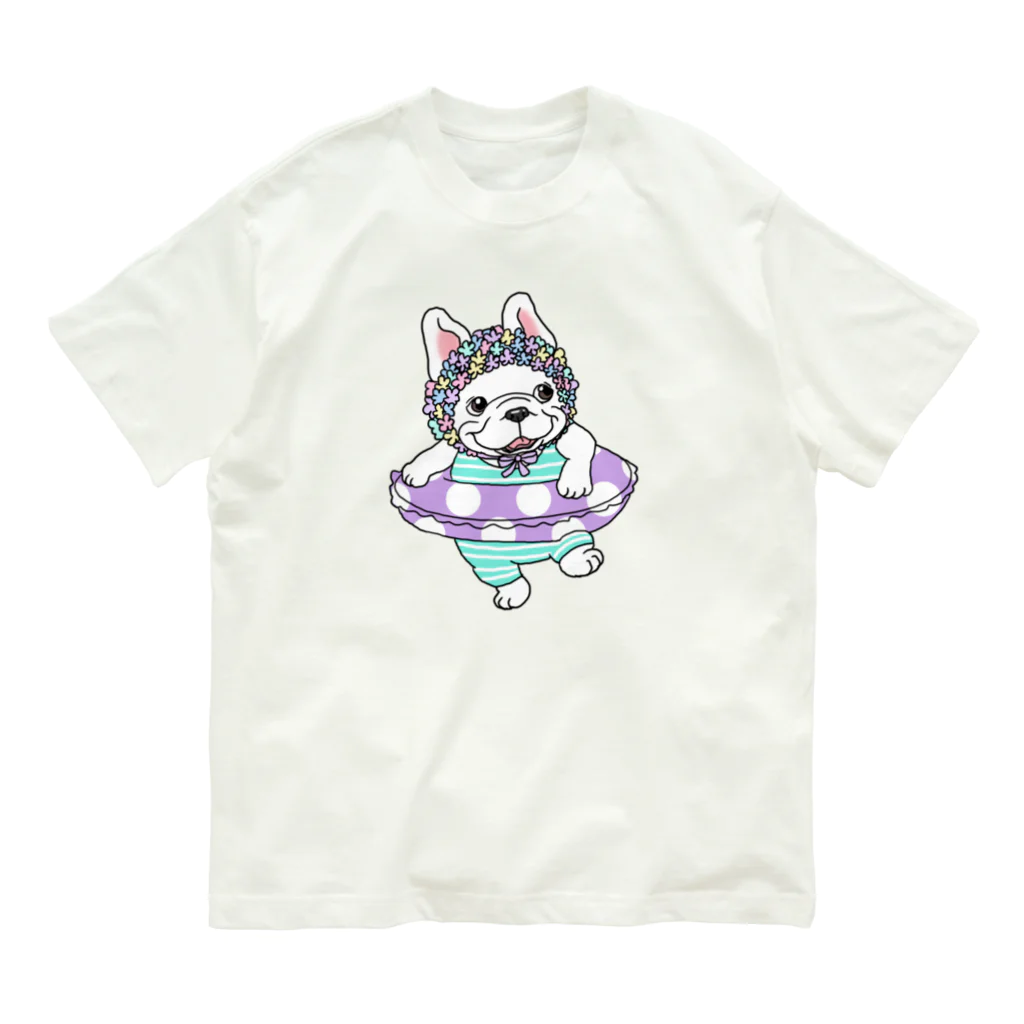 2216studioのわーい、夏だよー！のフレブルちゃん。 オーガニックコットンTシャツ