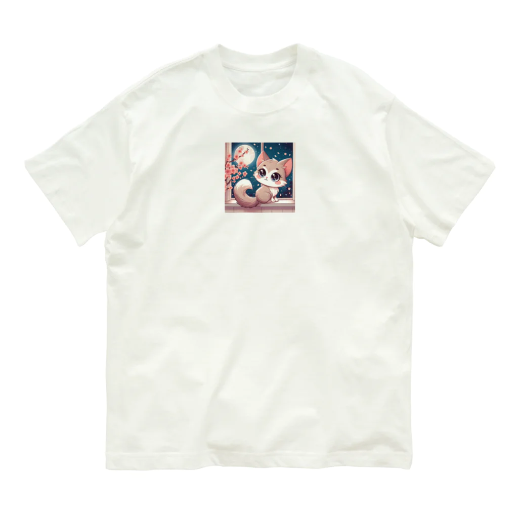 rinngの目が可愛い猫グッズ Organic Cotton T-Shirt