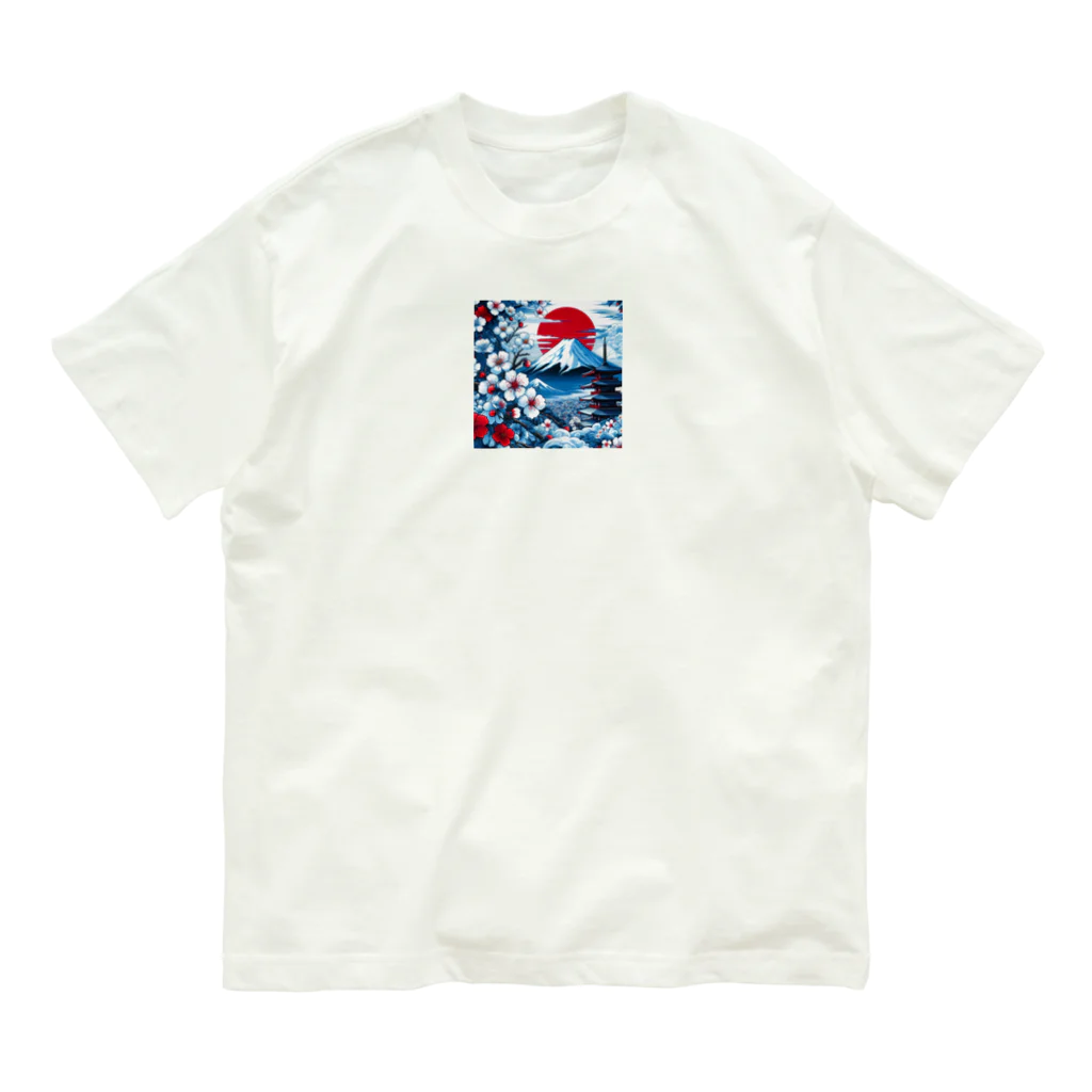 shoma7007の赤富士 オーガニックコットンTシャツ