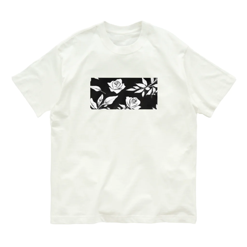 siriusのモノトーン花 Organic Cotton T-Shirt