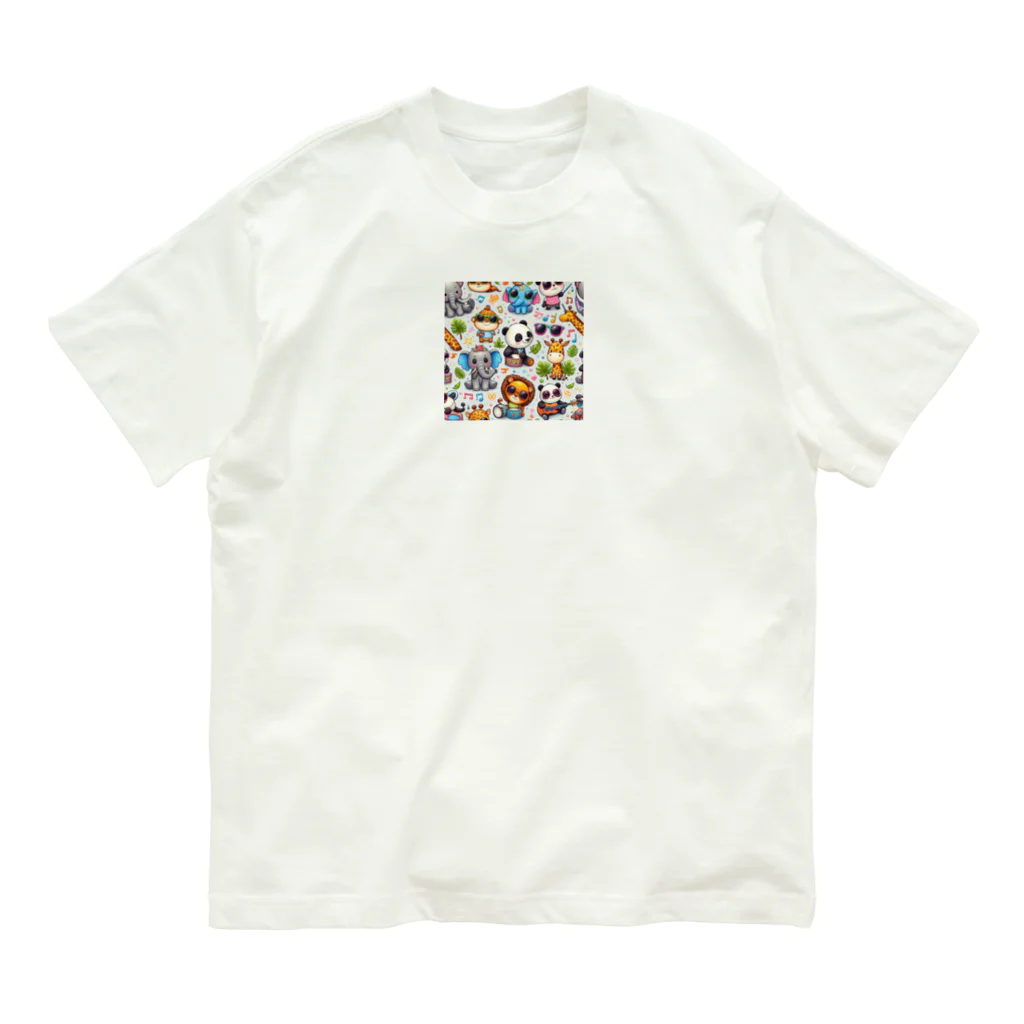 miho0807の可愛い動物 オーガニックコットンTシャツ