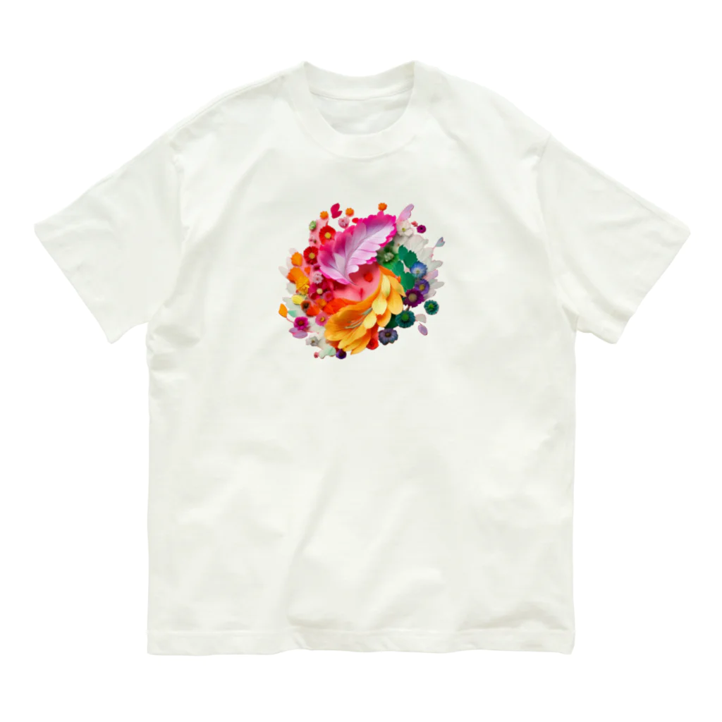 chan-takehaniの花のハーモニー オーガニックコットンTシャツ