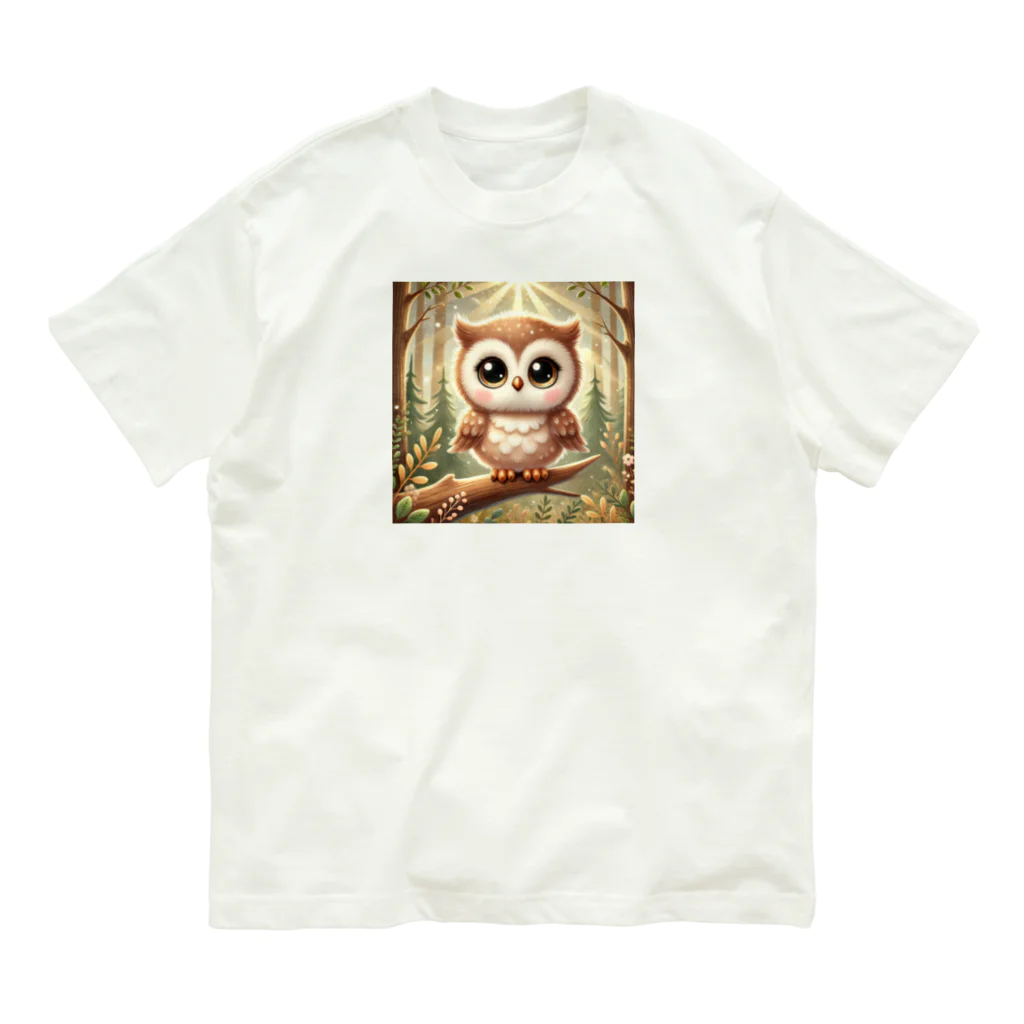 akinyan3128の守護神のフクロウさん オーガニックコットンTシャツ