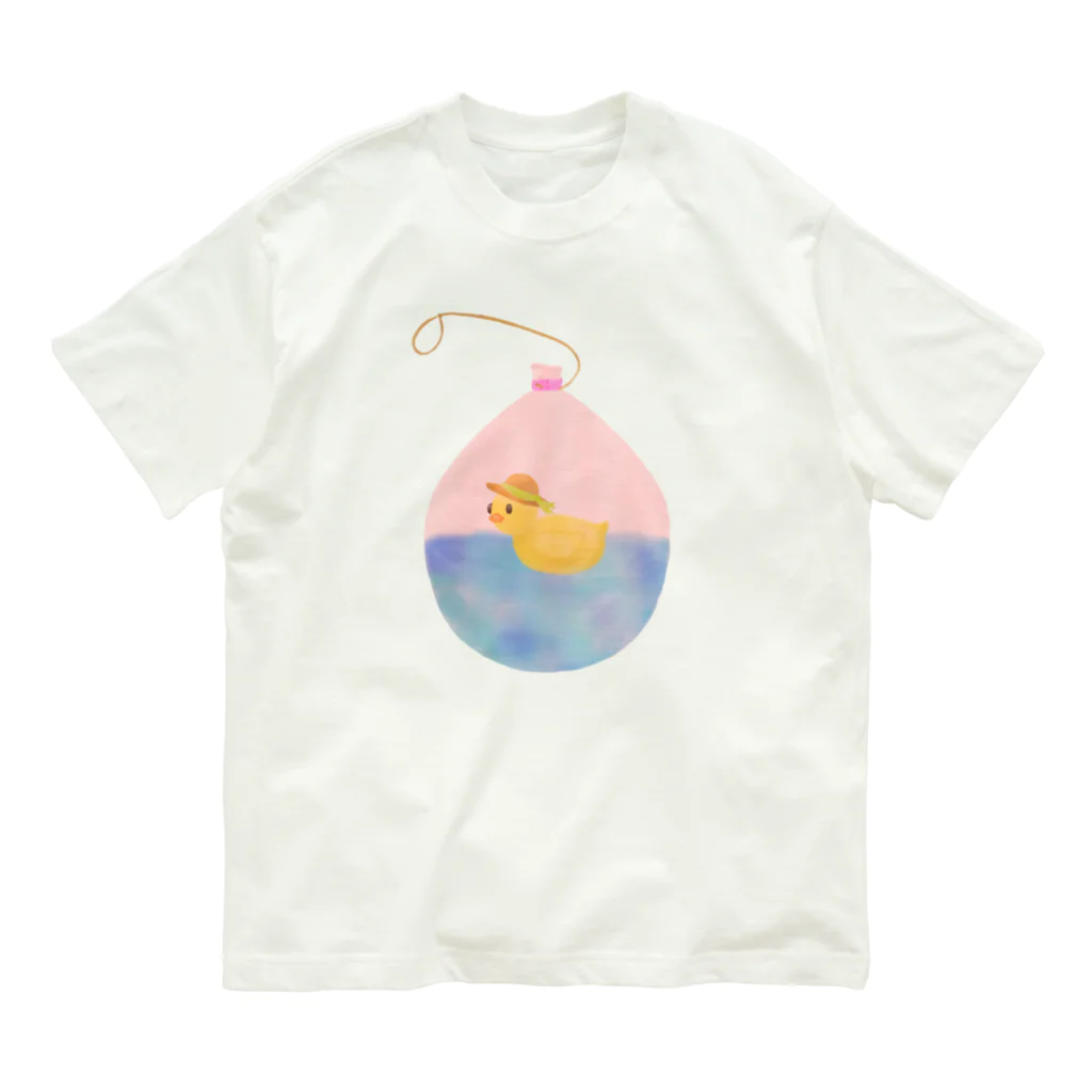 モノウサワールドの水ヨーヨーに住むアヒルさん① Organic Cotton T-Shirt