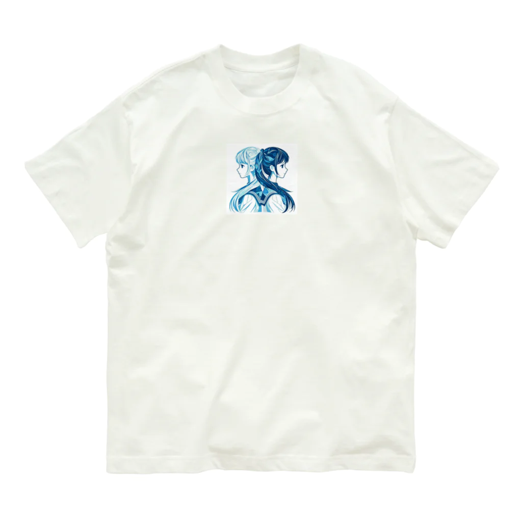 koriyuuの青白の芸術的な2人の女子高生 Organic Cotton T-Shirt