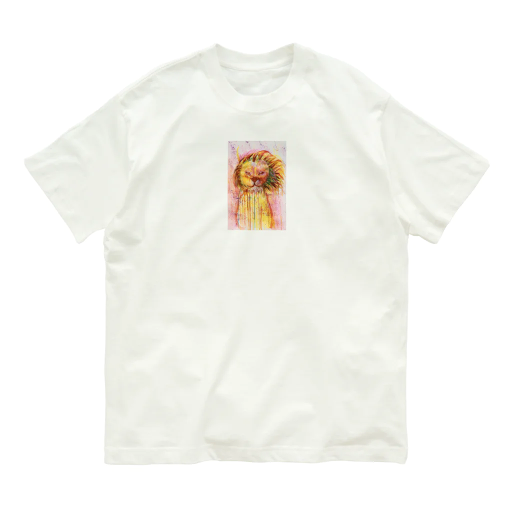 ®🚀めそ☆のらいおんくん オーガニックコットンTシャツ