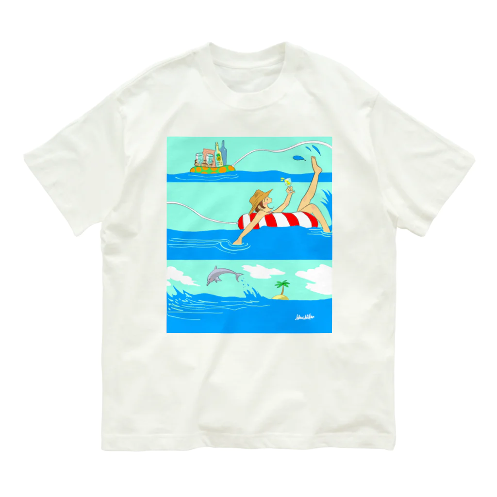 ikechikaてんの夏！今だけサマータイム オーガニックコットンTシャツ