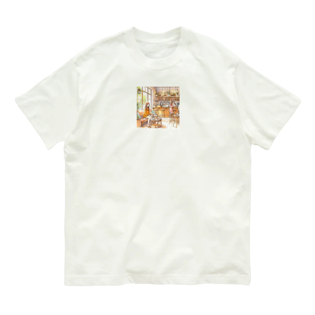 tattat259のカフェでくつろぐ女の子 Organic Cotton T-Shirt