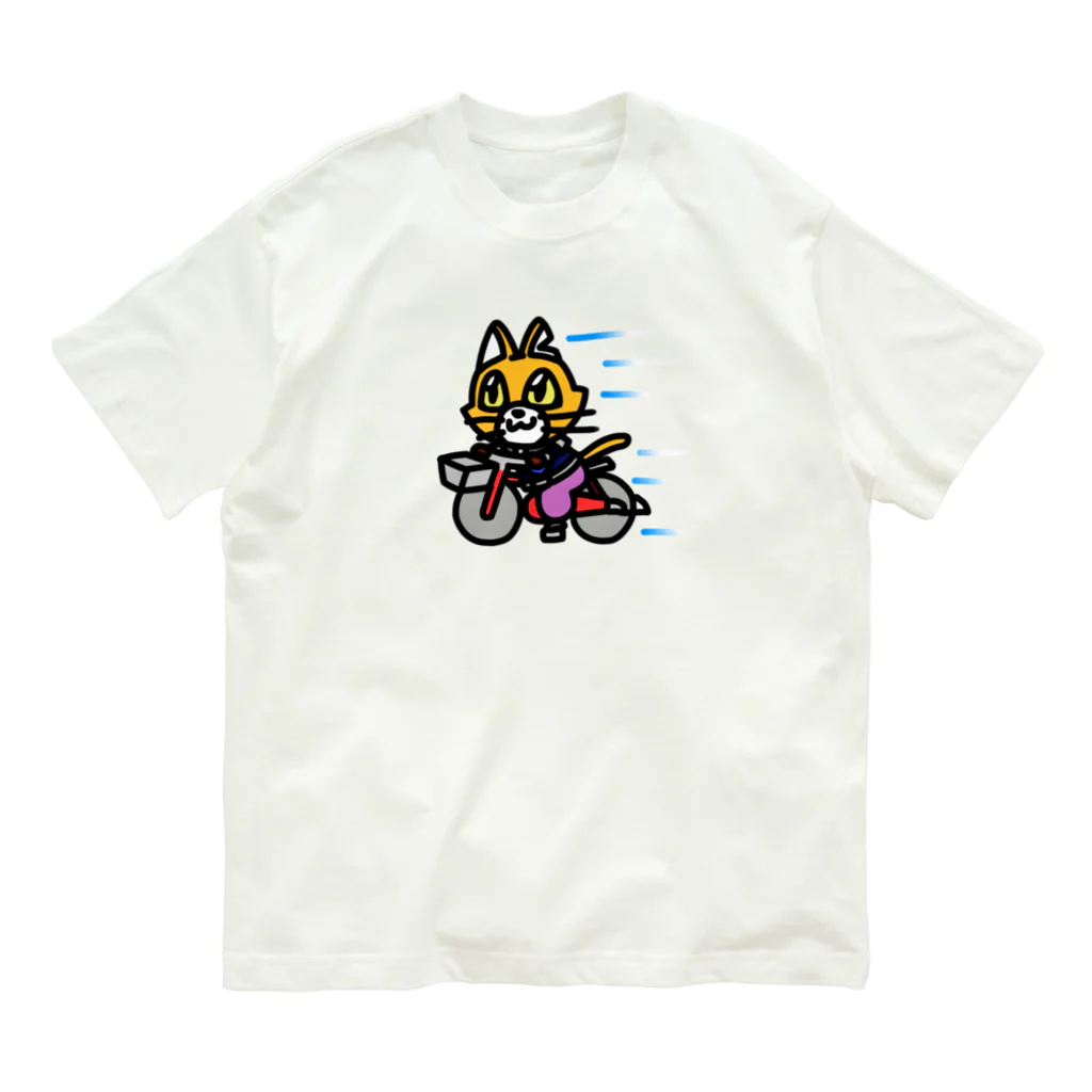 キャットＣのこうじょうけんがくのごきげんバイセコー Organic Cotton T-Shirt