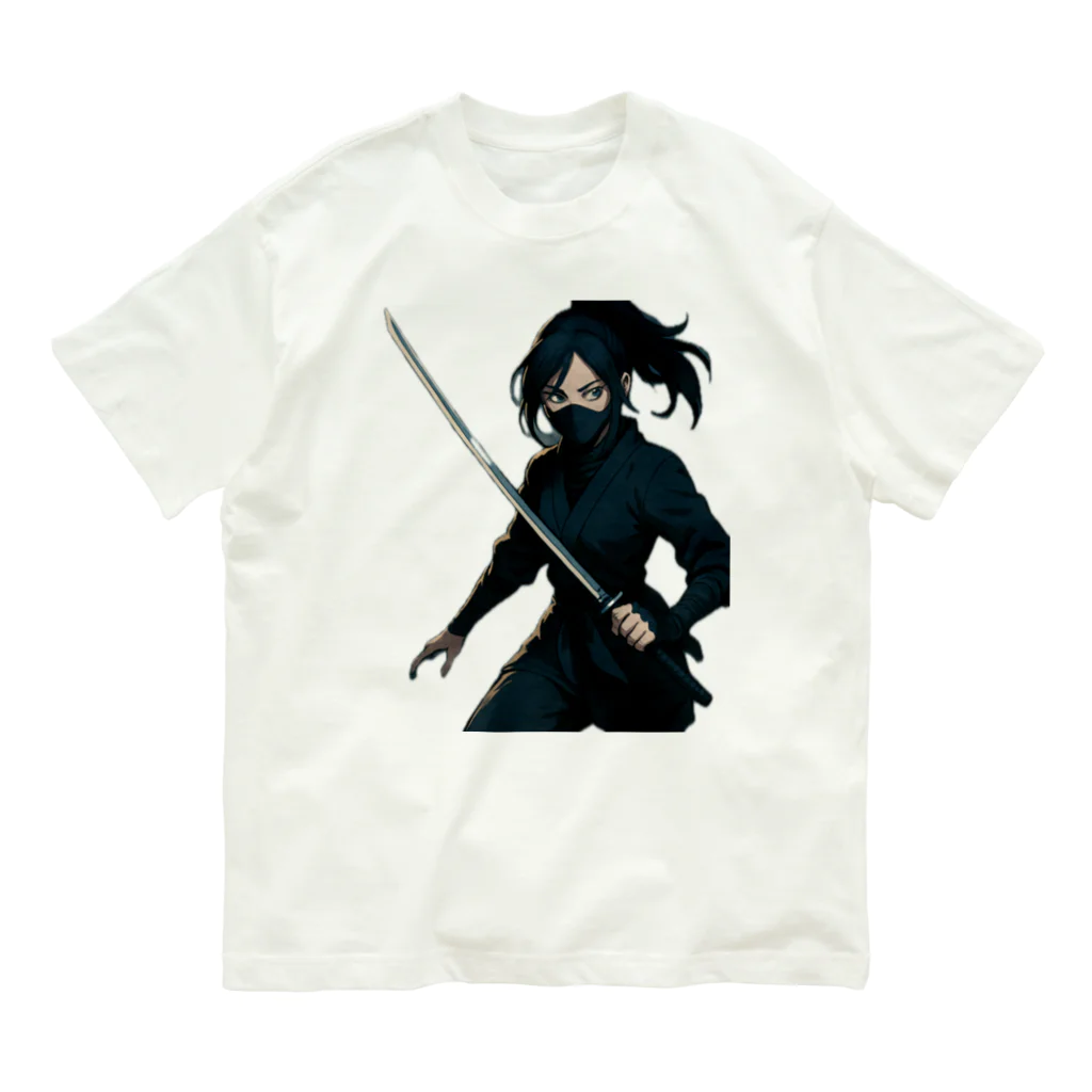 oto_jpのNinja Girl T-Shirt 女忍者Tシャツ Organic Cotton T-Shirt