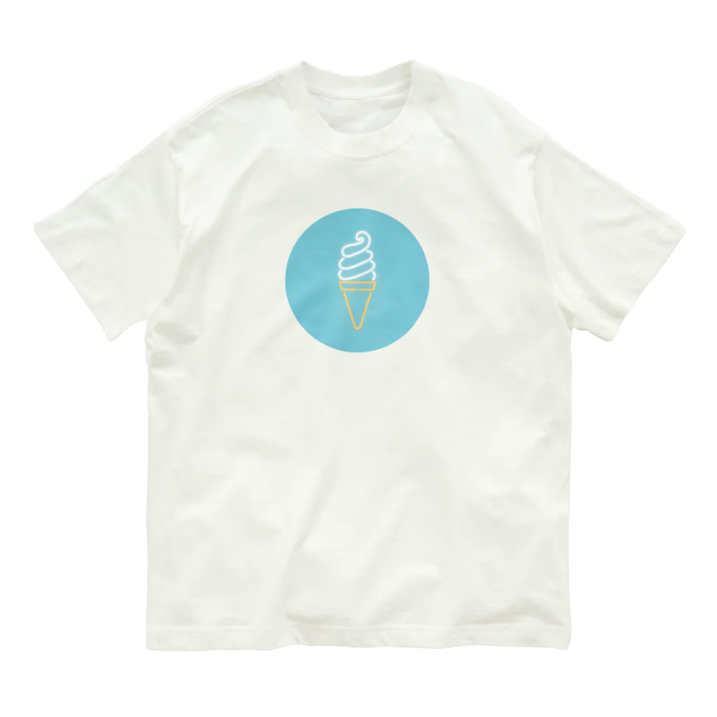 marinaのソフトクリーム（neon mint circle） オーガニックコットンTシャツ