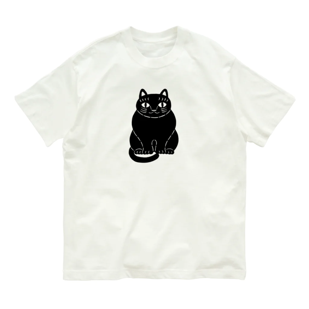 mikepunchの黒猫さん オーガニックコットンTシャツ