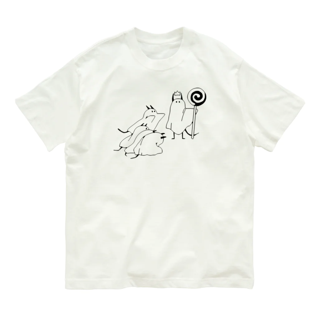 シーツのおばけと犬のシャツのCandy King Organic Cotton T-Shirt