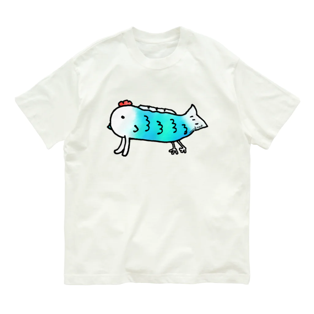 Cɐkeccooのよいものです-ぐるぐるとり Organic Cotton T-Shirt