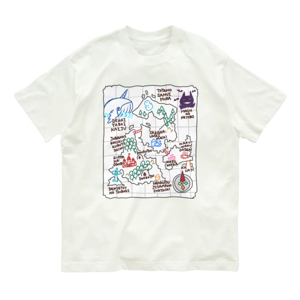 あべのぼうけんの地図(白) オーガニックコットンTシャツ