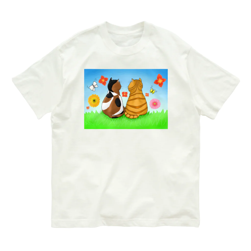 Lily bird（リリーバード）の仲良し猫さん Organic Cotton T-Shirt