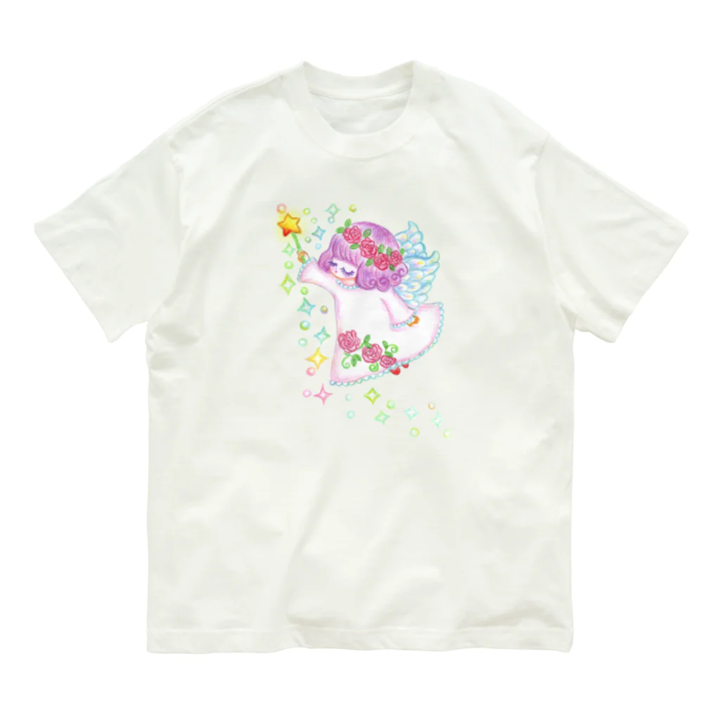 メルティカポエミュウのあんじぇらーぬ(せなかに天使の羽) オーガニックコットンTシャツ