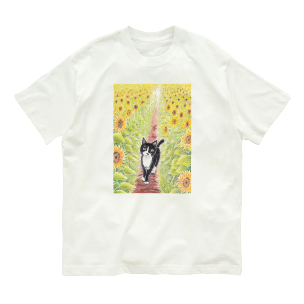 Ａｔｅｌｉｅｒ　Ｈｅｕｒｅｕｘのひまわり畑のクロ オーガニックコットンTシャツ