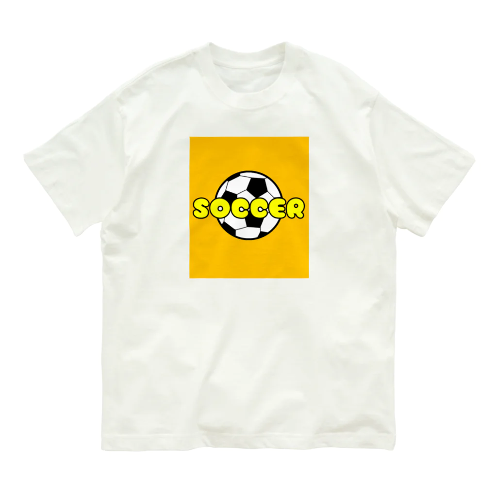 happy_25chanのサッカーボール柄Tシャツ（黄色/白） Organic Cotton T-Shirt