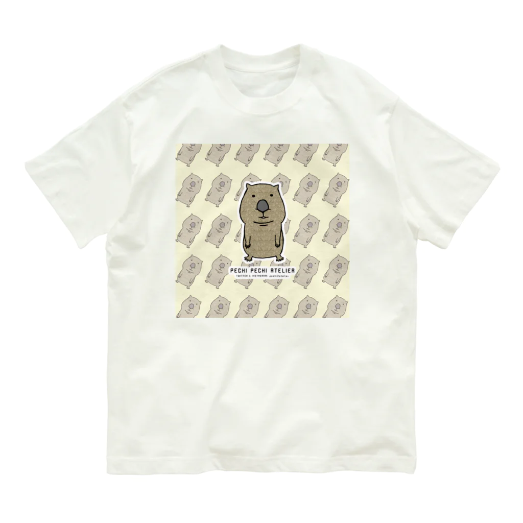 ぺちぺち工房 Pechi Pechi Atelierのうぉんばっとがいっぱい Organic Cotton T-Shirt