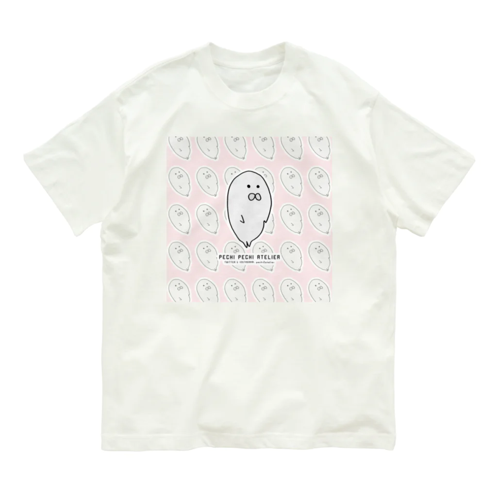 ぺちぺち工房 Pechi Pechi Atelierのあざらしがいっぱい (ピンクver.) Organic Cotton T-Shirt