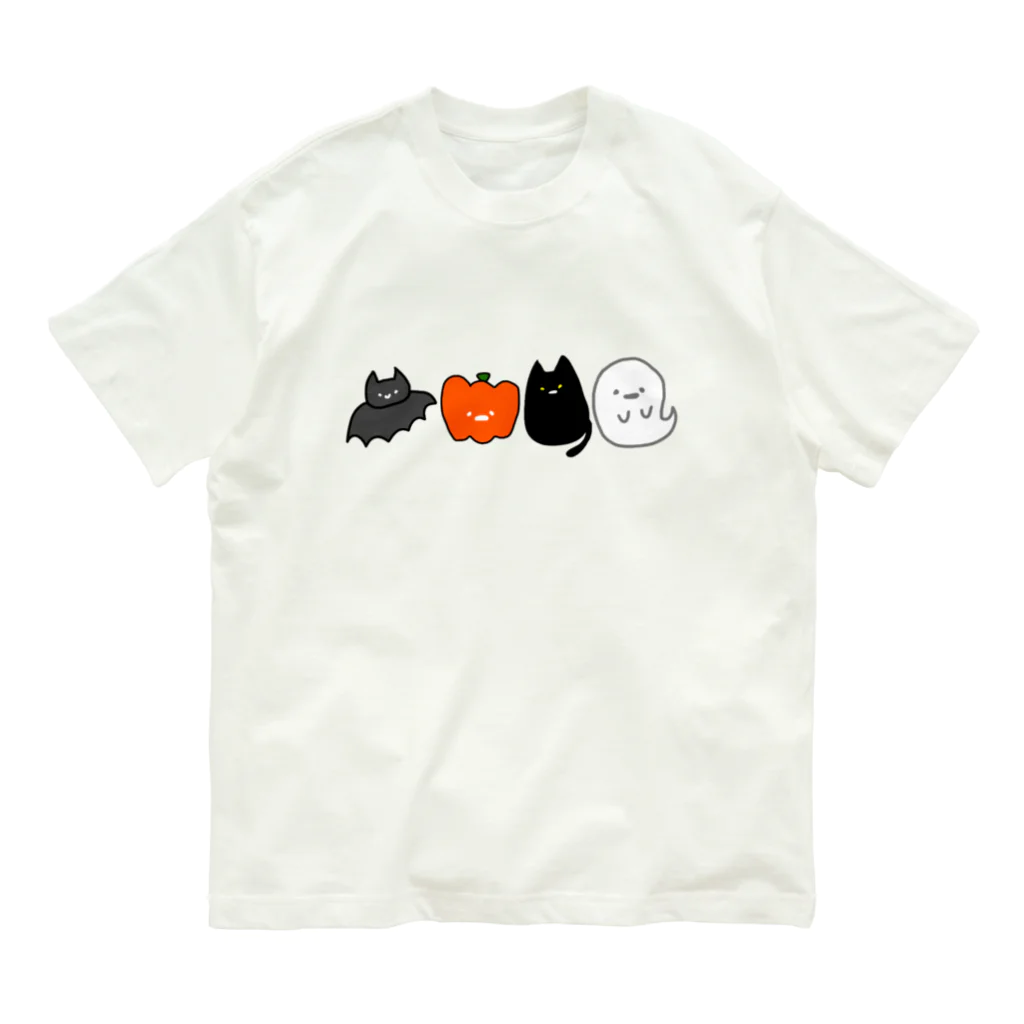 おもち屋さんのハロウィンの仲間たち Organic Cotton T-Shirt
