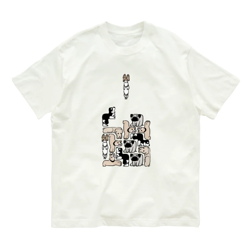 SHOP BØWNTENの犬ブロック オーガニックコットンTシャツ