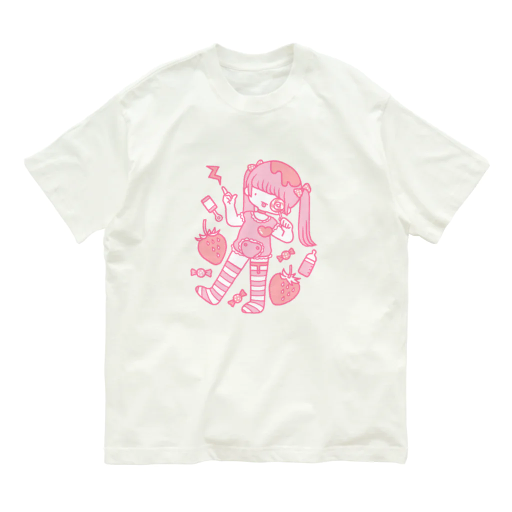 bootnoonのぺろぺろcandyあっかんべー オーガニックコットンTシャツ