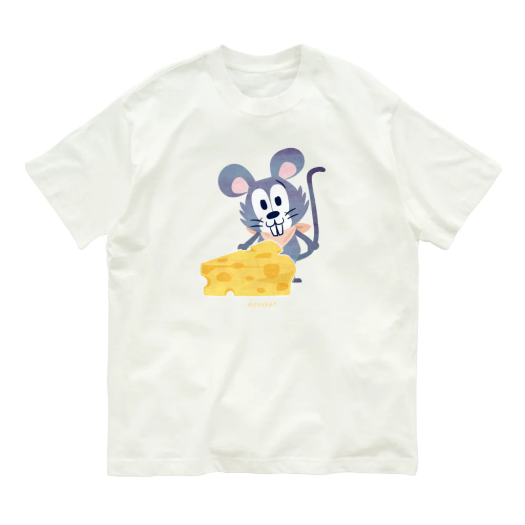 イラスト MONYAAT のチーズはここに！　　 オーガニックコットンTシャツ